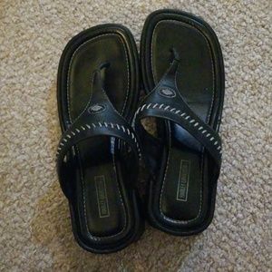 Harley Davidson Leather Wedge Sandals (8.5)